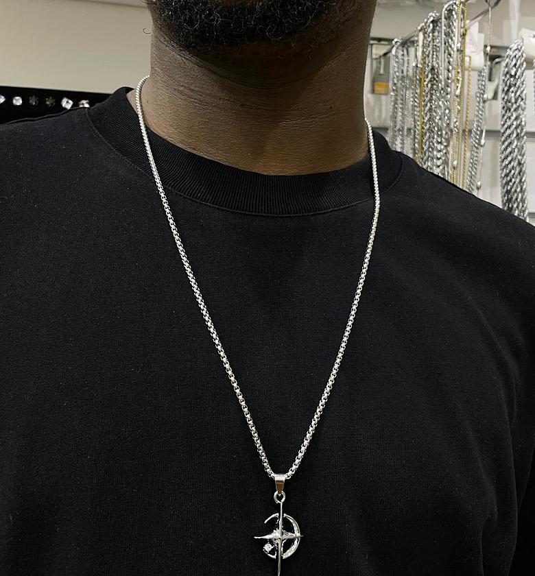  Navigator's Cross Compass Stainless Steel Chain image