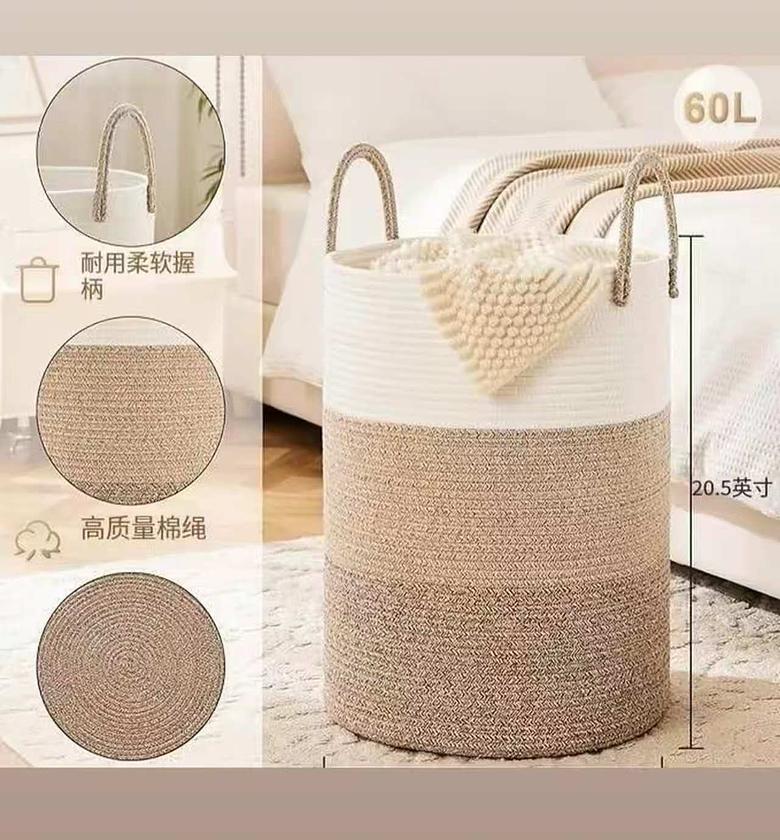 Cotton Rope Hand-Woven Large Storage Basket image