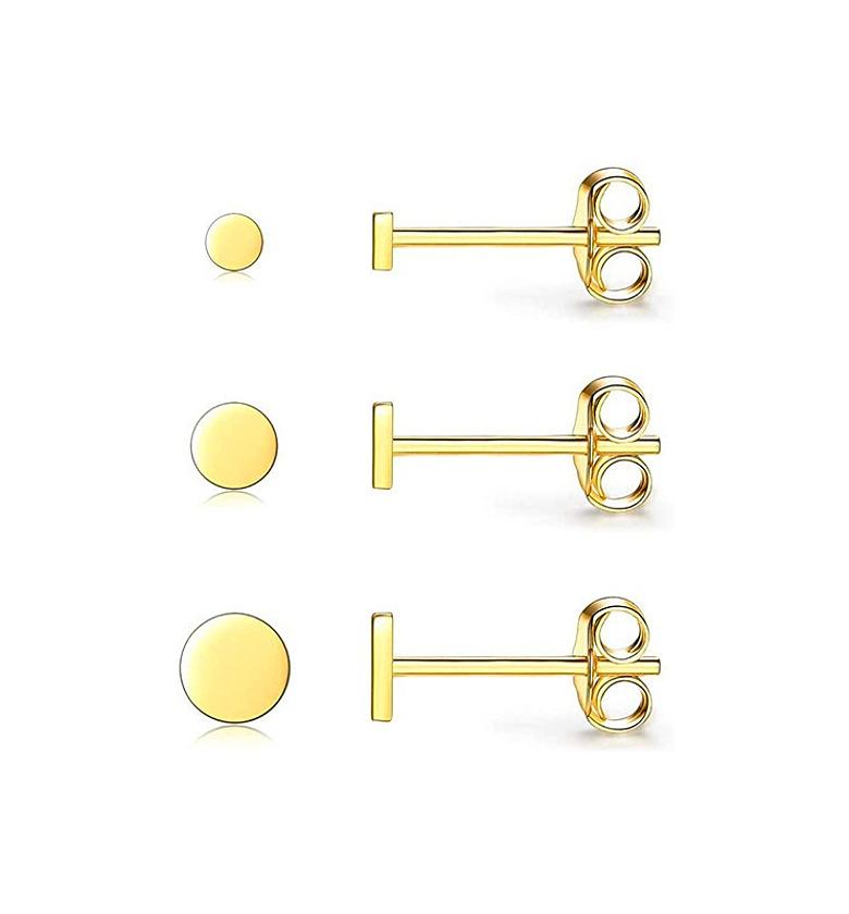 Gold Bar Stud Earrings image