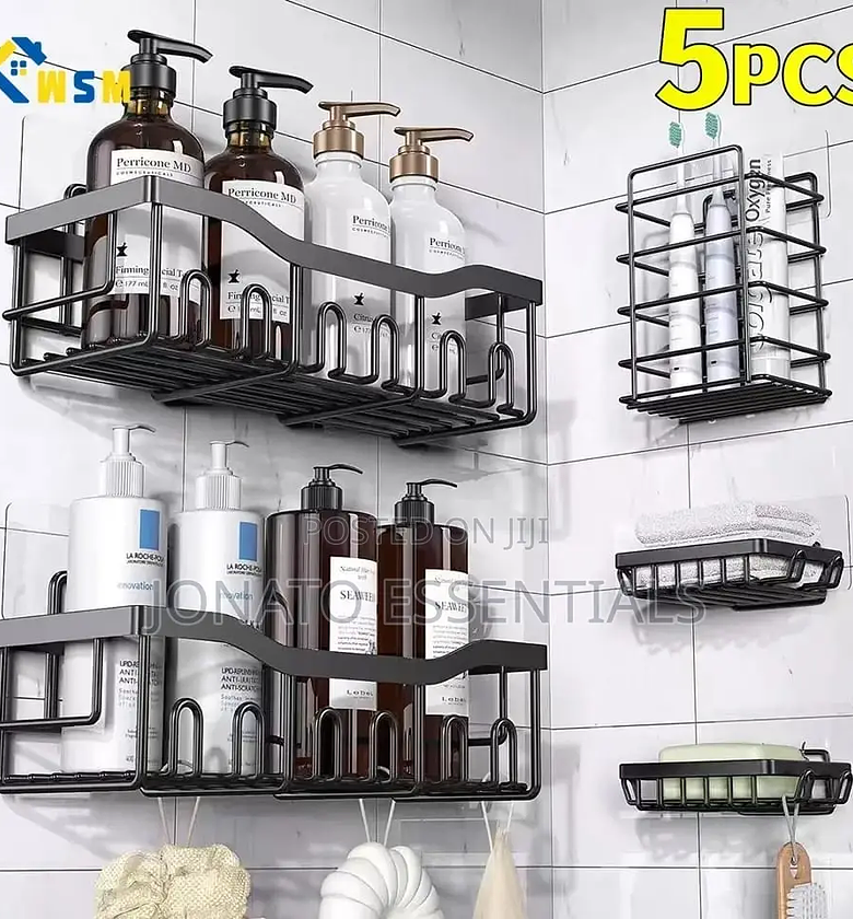 5pcs Set Shower Caddy Shelf/Bathroom Organizer image