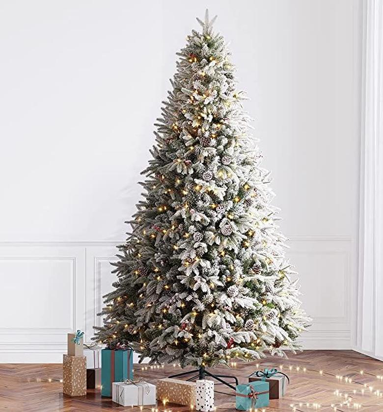 Majestic Winter Pine Pre-Lit Flocked Tree image