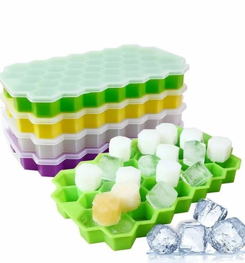 Silicone Ice Cube Tray With Lid, Ice Cube Mold image