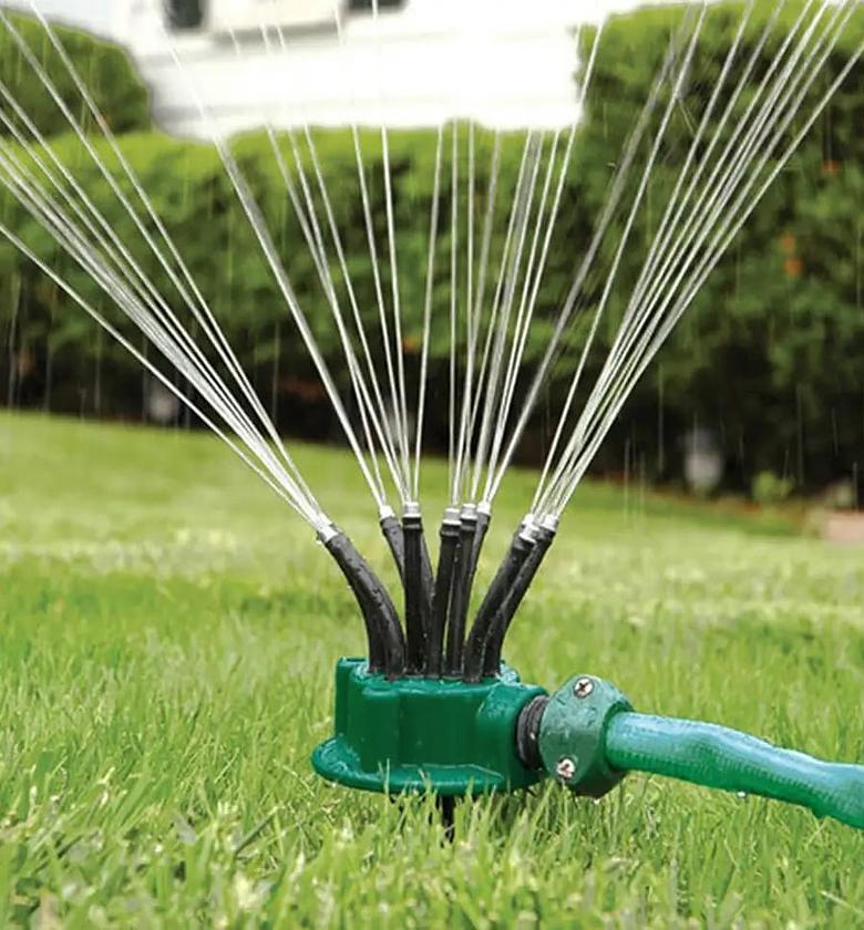 360-degree adjustable multi-head garden sprinkler image