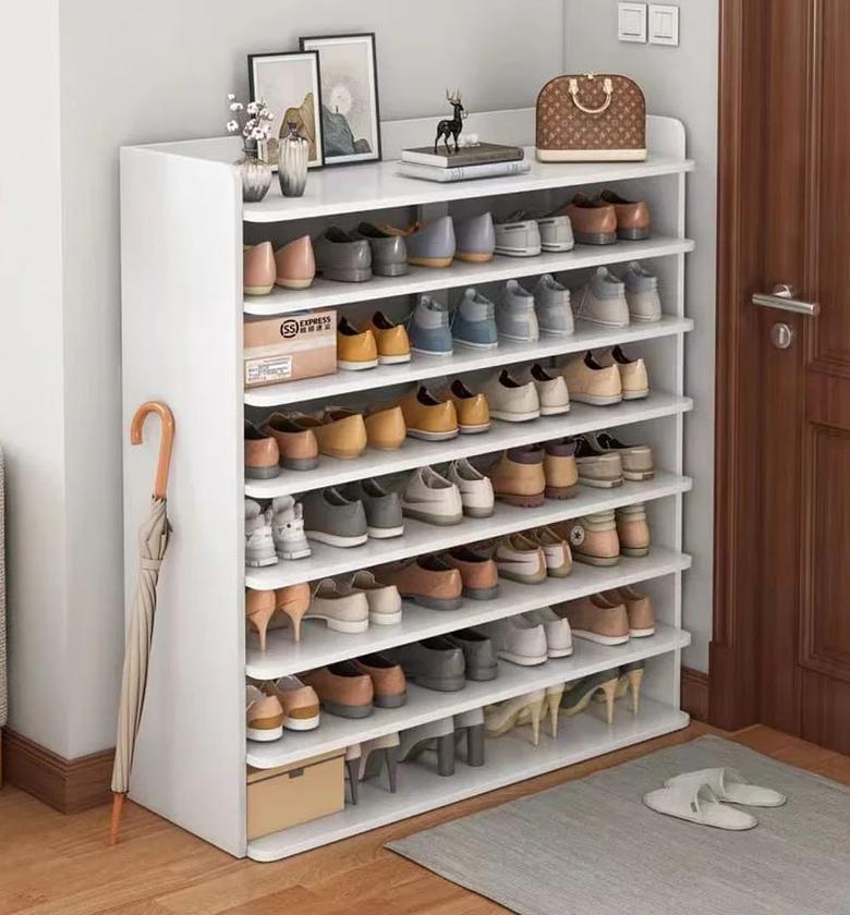 Multi-Tier Modern Wooden Shoe Storage and Display Rack image