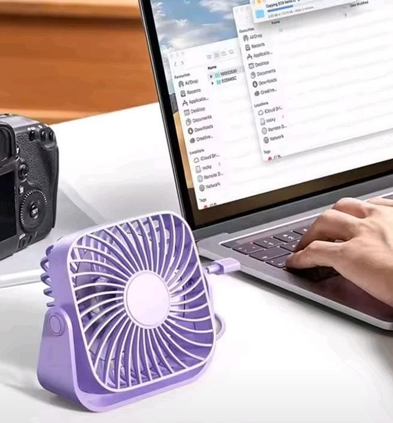 Usb Rechargeable Mini Desk Fan, Portable Quiet Cooling image