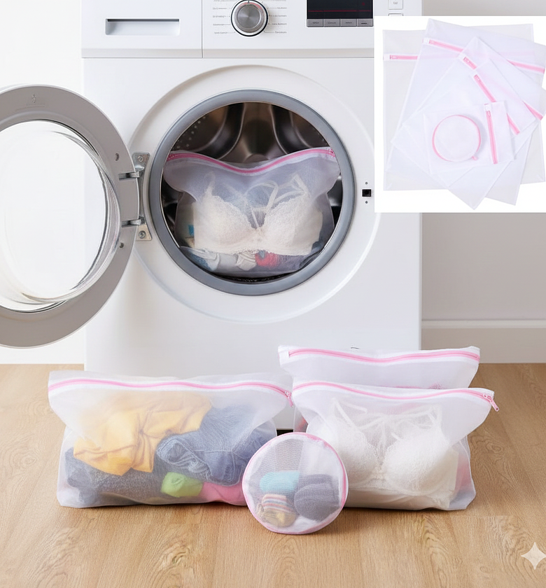 Set of 6 Premium Laundry Mesh Bags with Zipper image