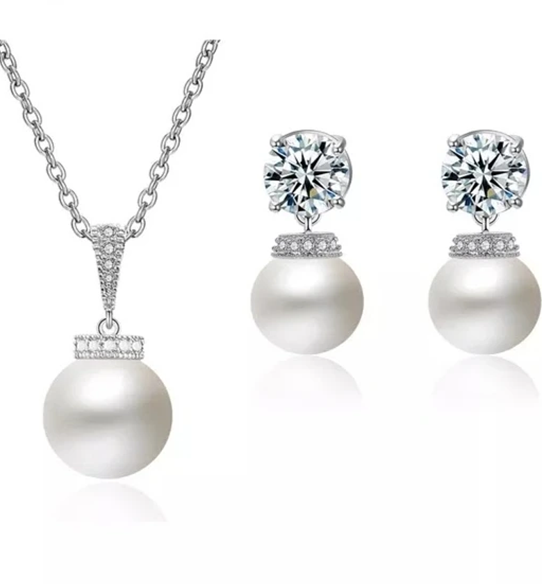 Imitation Pearl Jewellery Set image
