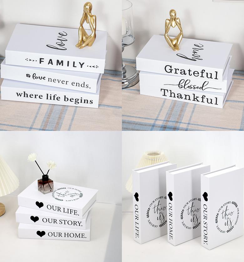 Minimalist Decorative Book Box for Coffee Table Styling, Faux Aesthetic Book Ornament, Modern Home & Office Decor Piece image