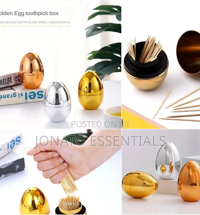Egg-Shaped Toothpick Storage Box and Jar image