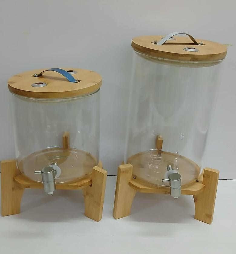 Glass Beverage Dispenser with Wooden Stand (6L & 8L) image