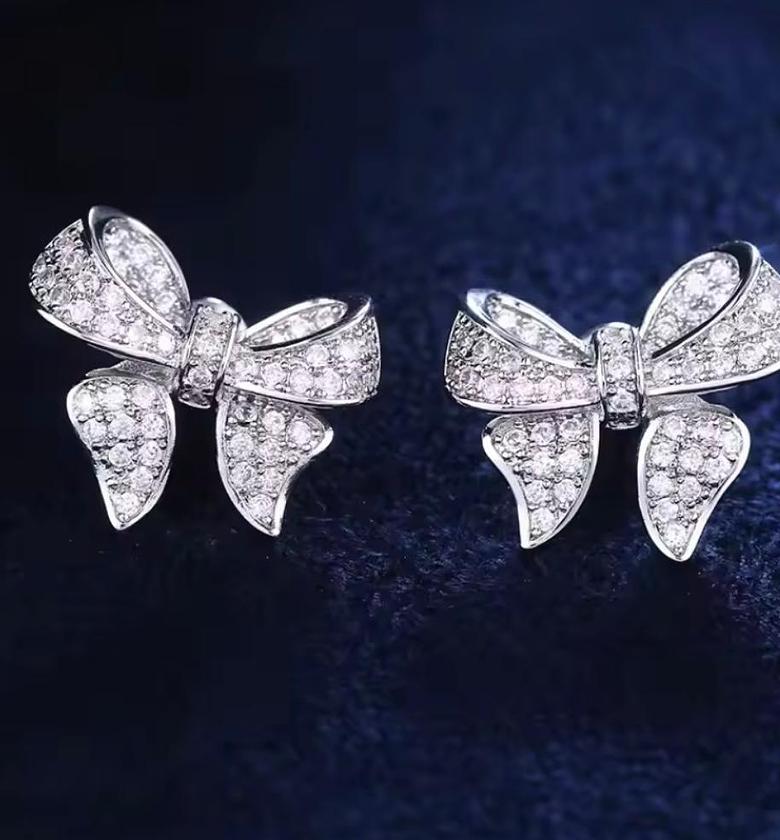 Dazzling Ribbon Pavé Stud Earrings image