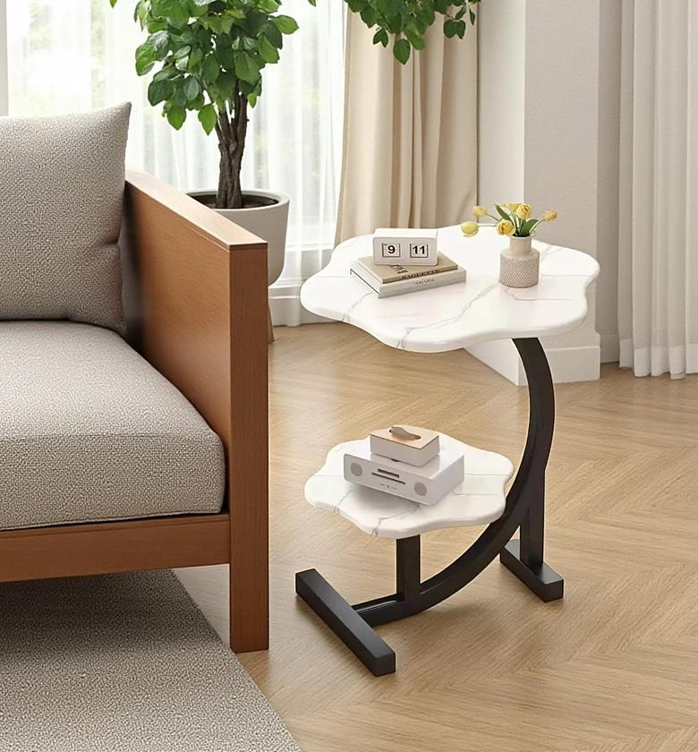  metallic crescent frame 2 layer table  image