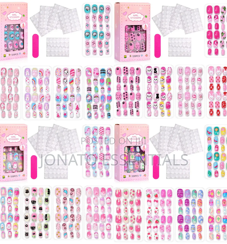 120 Piece Kids Fake Nails Set image