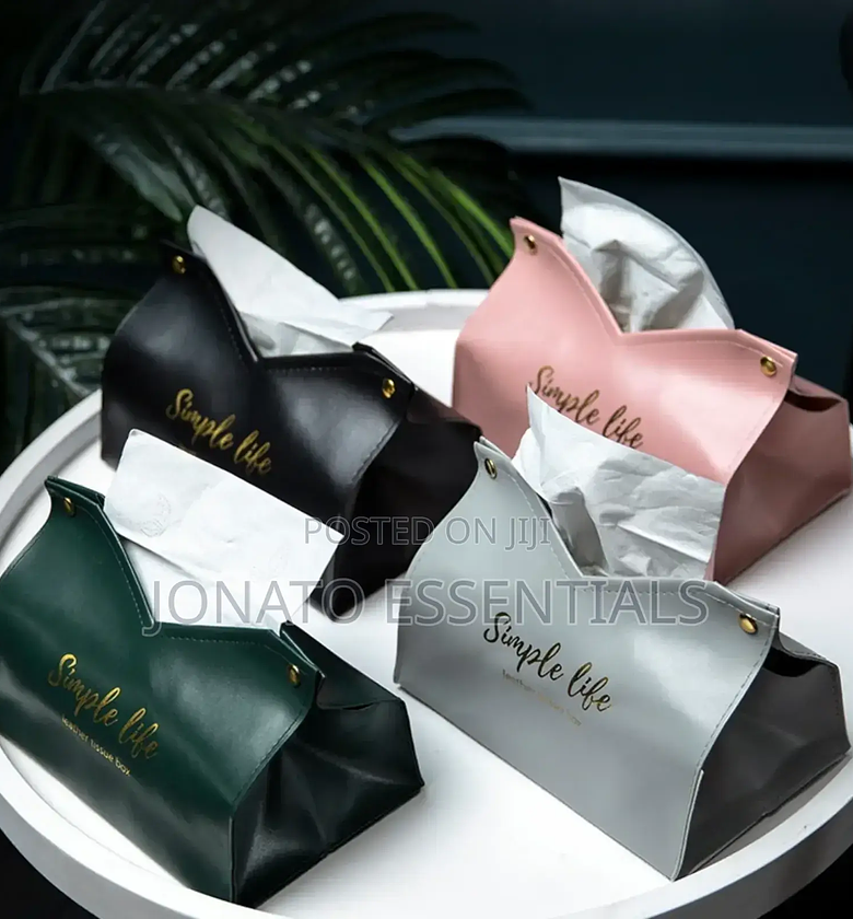 Stylish Leather Tissue Box Holder for Home, Car Office image