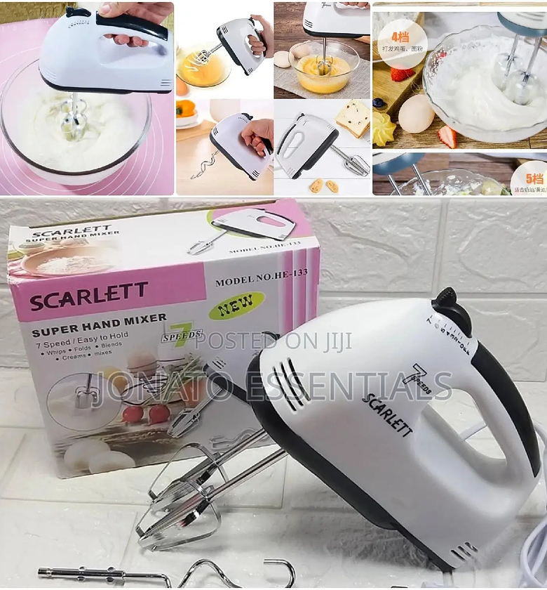 7 Speed Electric Hand Mixer, Egg Beater, Spiral Whisk image