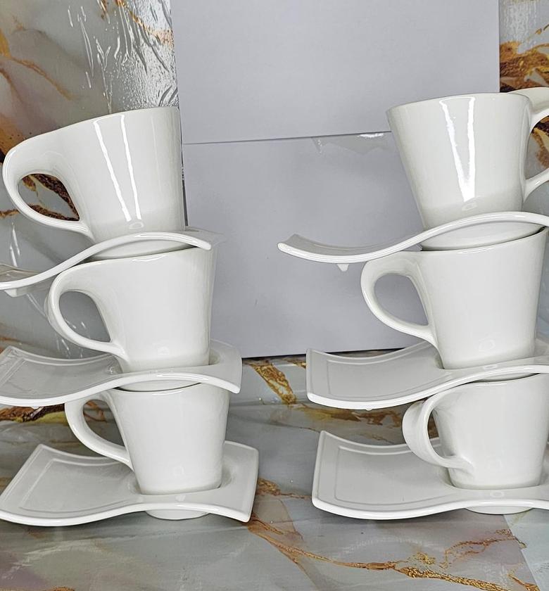 Cup and saucer white plain image