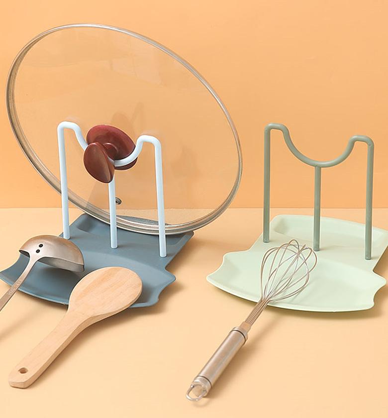 Pot Lid Holder and Spoon Rest Combination image