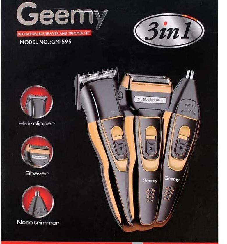  Geemy GM-595 3-in-1 Rechargeable Shaver and Trimmer Set.  image