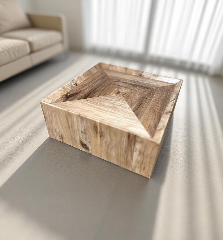 Geometric Wood Coffee Table image