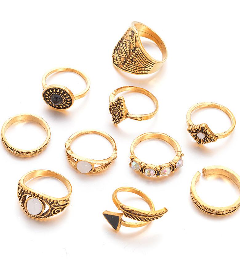 Gold Geometric Ring Set image