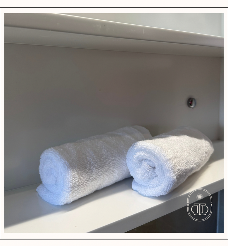 White cotton face towel. image