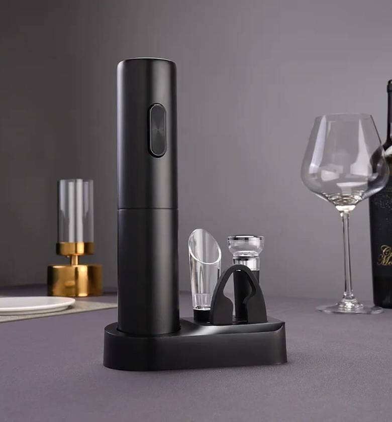 Electric Wine Bottle Opener Gift Set with Accessories and Base image