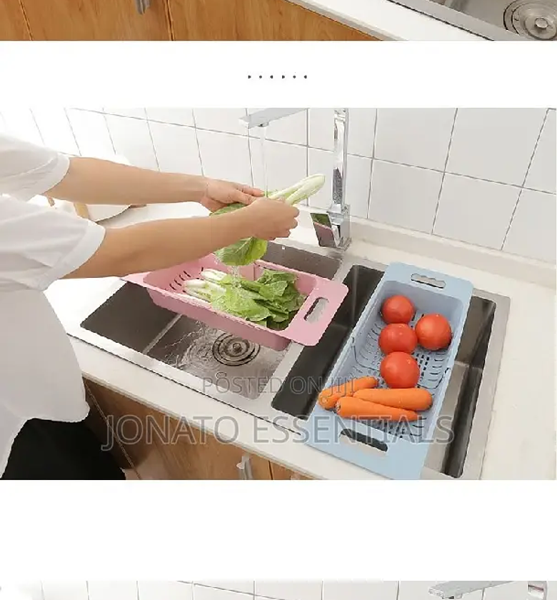 Expandable Over Sink Wash Drain Shelf image