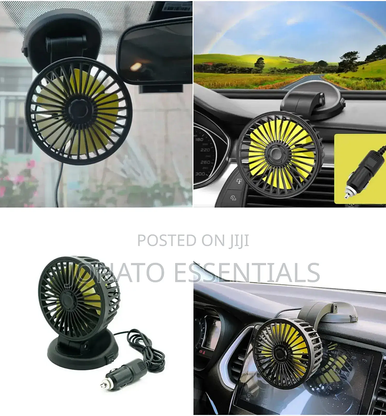Portable Car Fan - Vehicle Cooling Fan With Suction Mount image