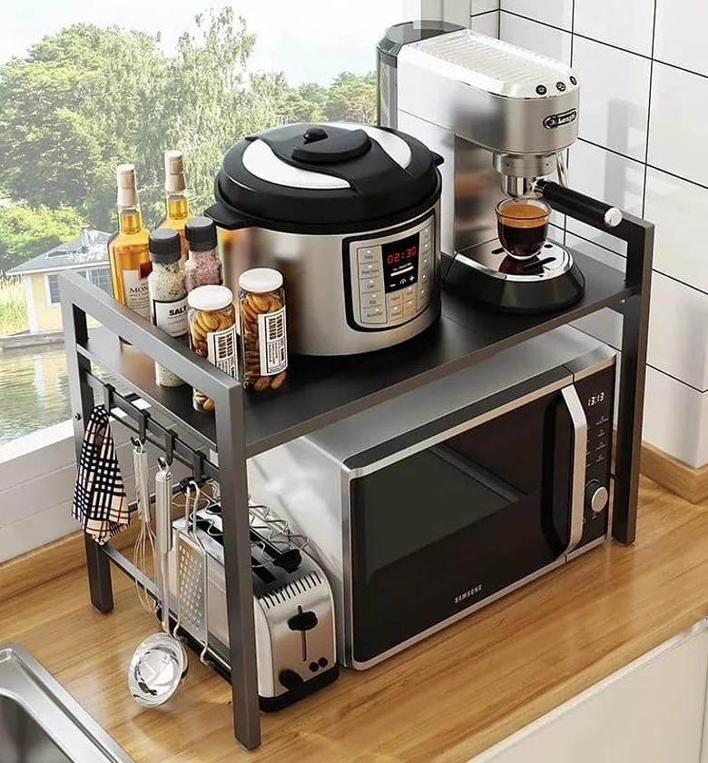 Single layer Heavy duty Adjustable microwave stand image