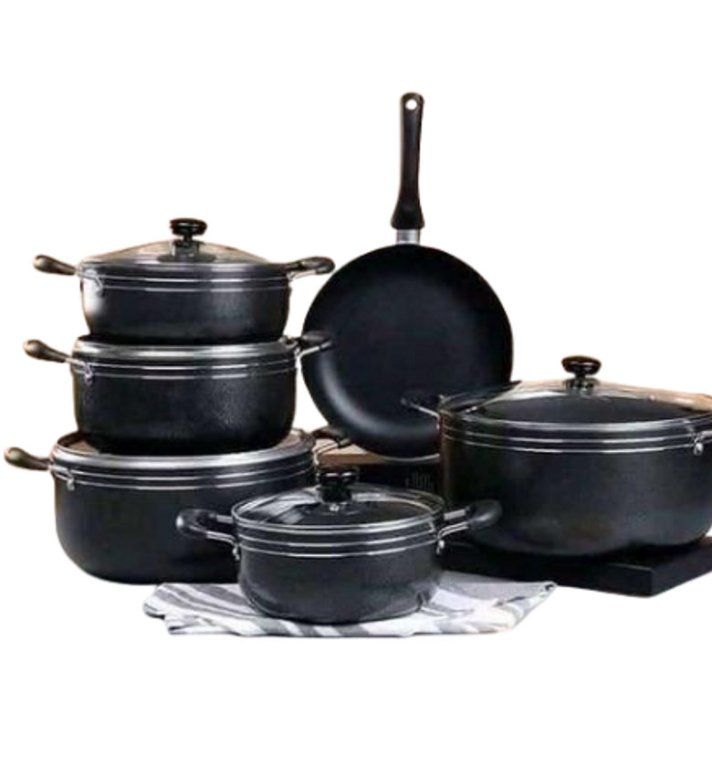 Cookware Set. TC 14 Pieces Nonstick Cookware Heavy Duty Sufuria With glass Lids, pan image