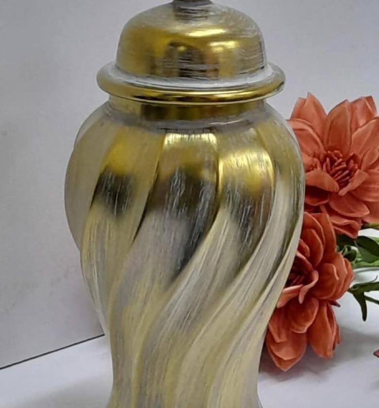 Ceramic Vase Golden Stripes image