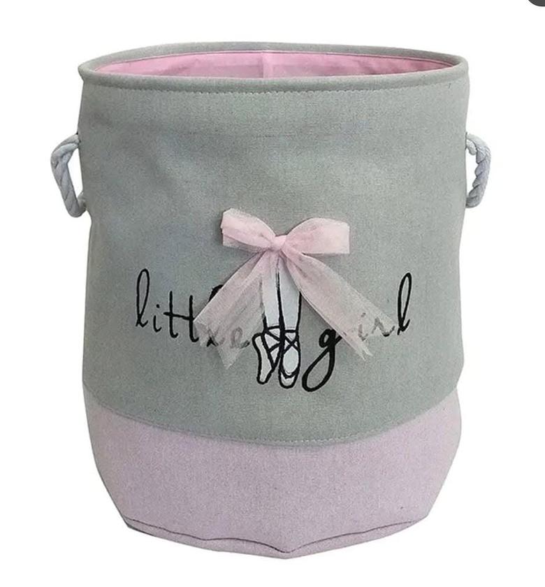 Cute baby girl laundry basket image