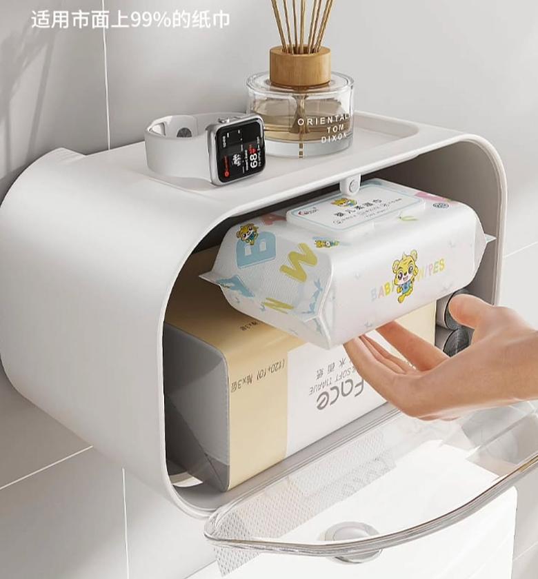 Luxury gold plated wall mounted tissue box. image