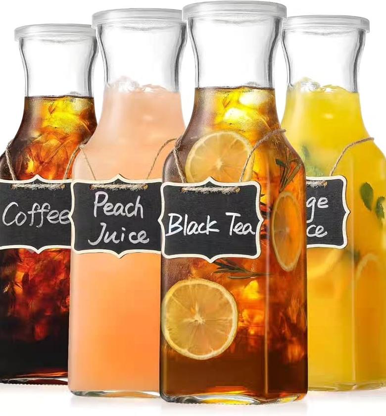 Clear Square Glass Pitcher with Spill-Proof Lid – 1L image