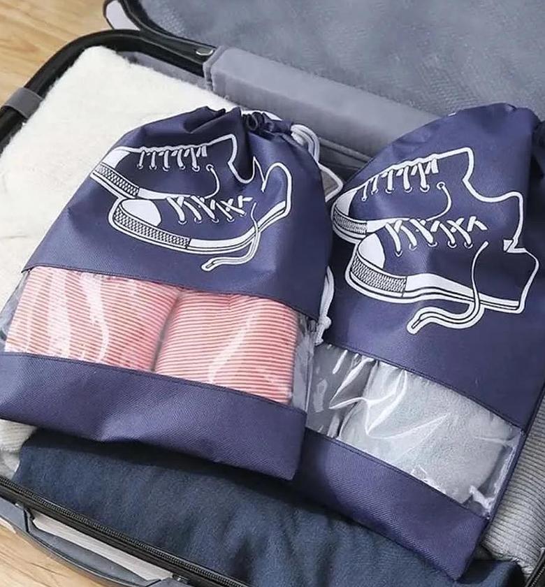 Non woven portable shoe storage bag 3pcs image