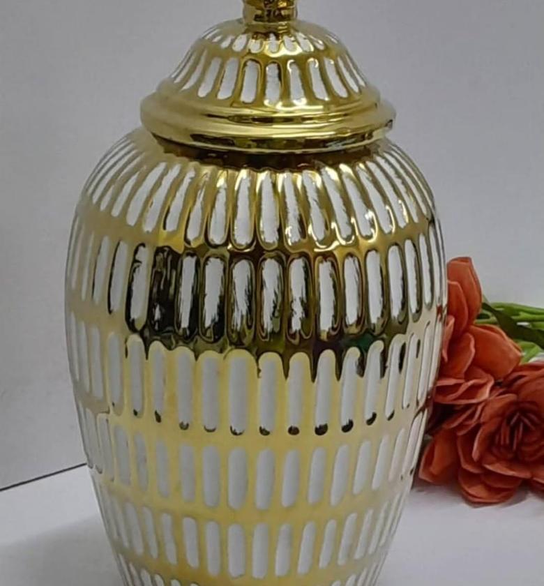 Ceramic Vase Golden Stripes image