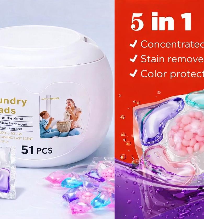 5-in-1 Laundry Pods + Laundry Beads image