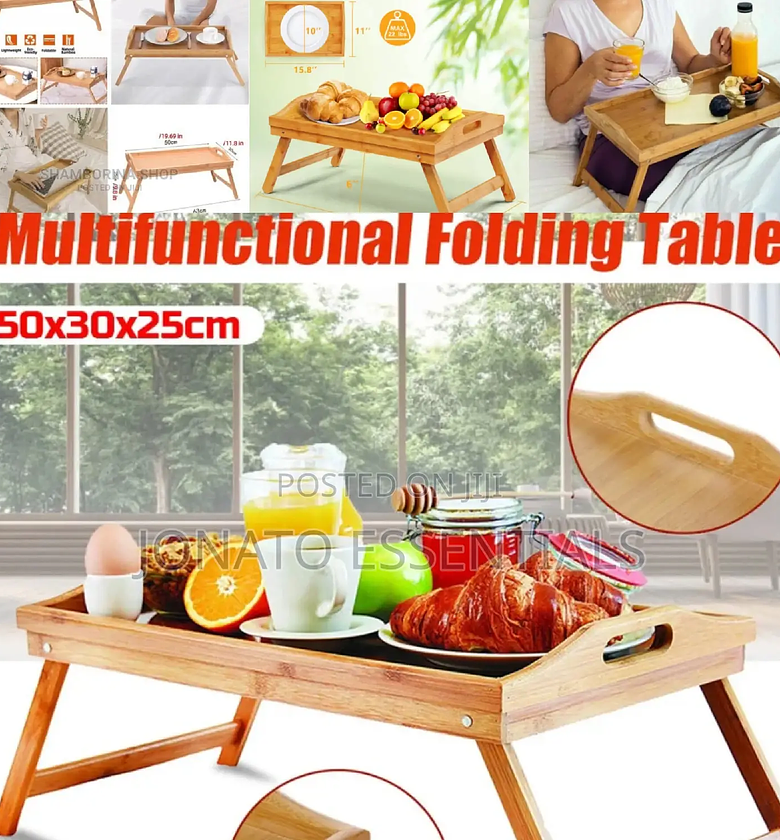 Foldable Bamboo Breakfast And Laptop Table image