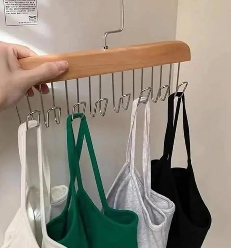 2pcs Wooden plank multipurpose 8 hook hanger image