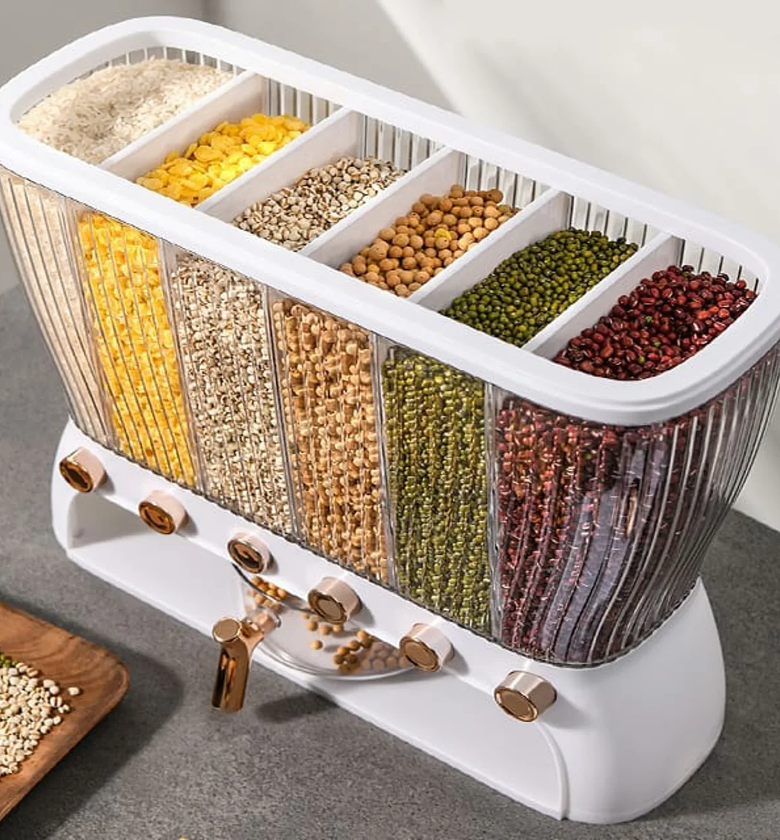 12kg Automatic 6-Partition Cereal and Grain Dispenser image