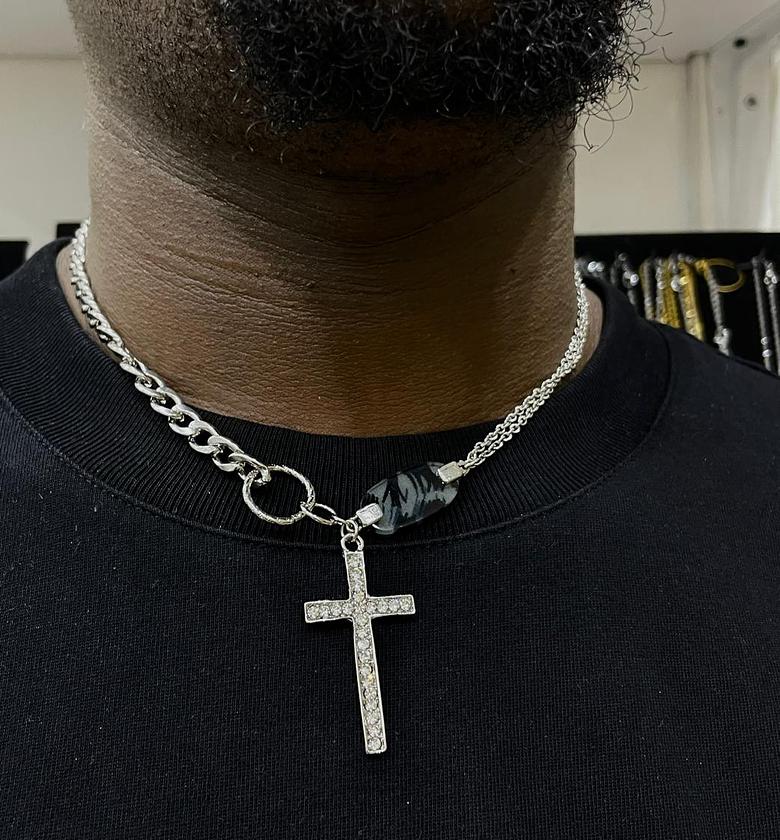 Urban Faith Mixed Chain Crystal Cross Chain image
