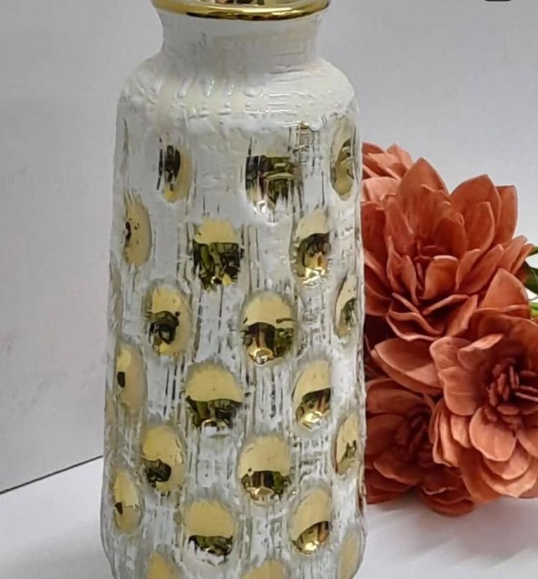 Ceramic Vase Golden Stripes image