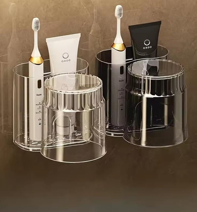 Acrylic Toothbrush Holder with Rinse Tumbler image