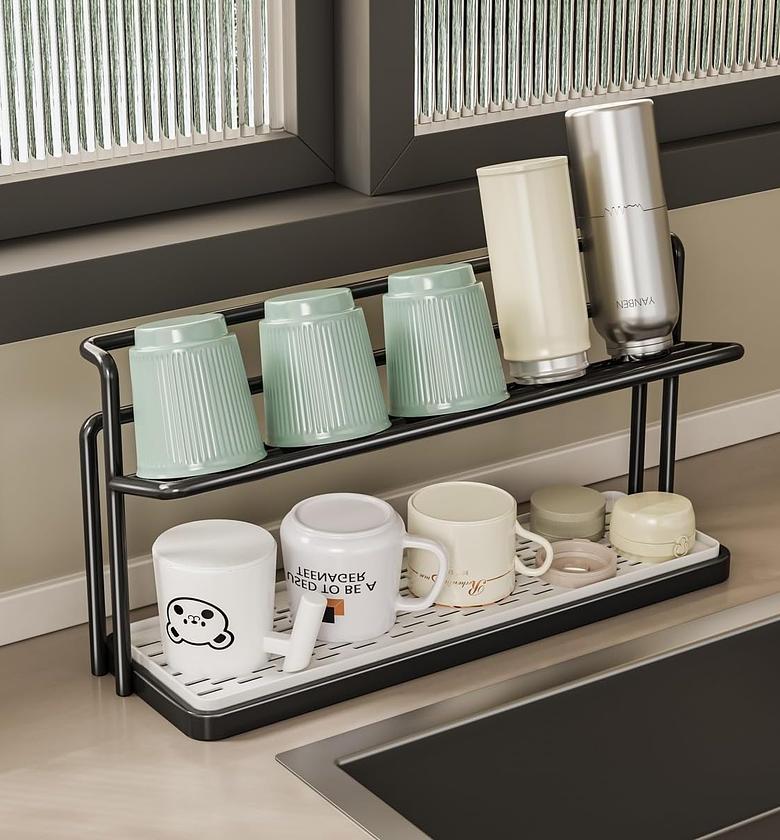Space-Saving Double-Layer Kitchen Storage Rack image