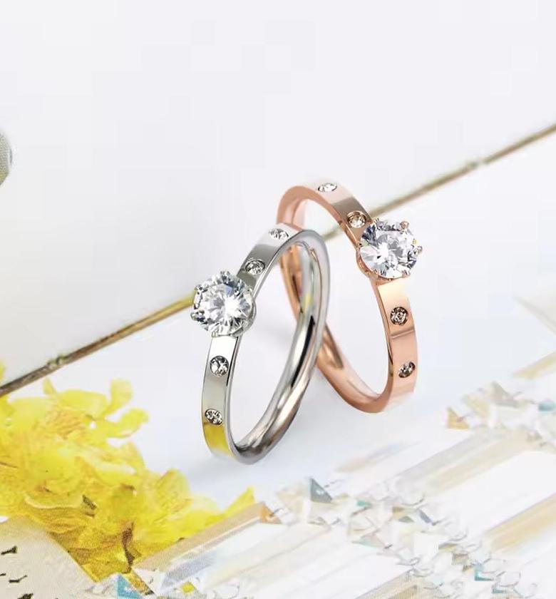 Stellar Solitaire Stainless Steel Ring image