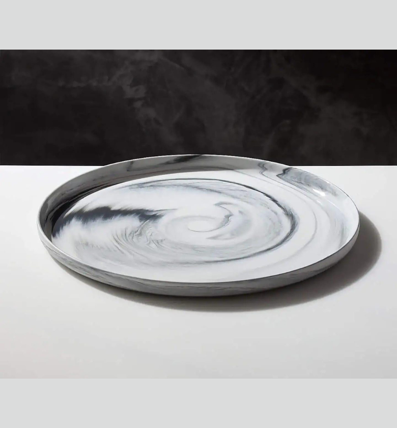 Premium Marble Swirl Porcelain Dinner Plates image
