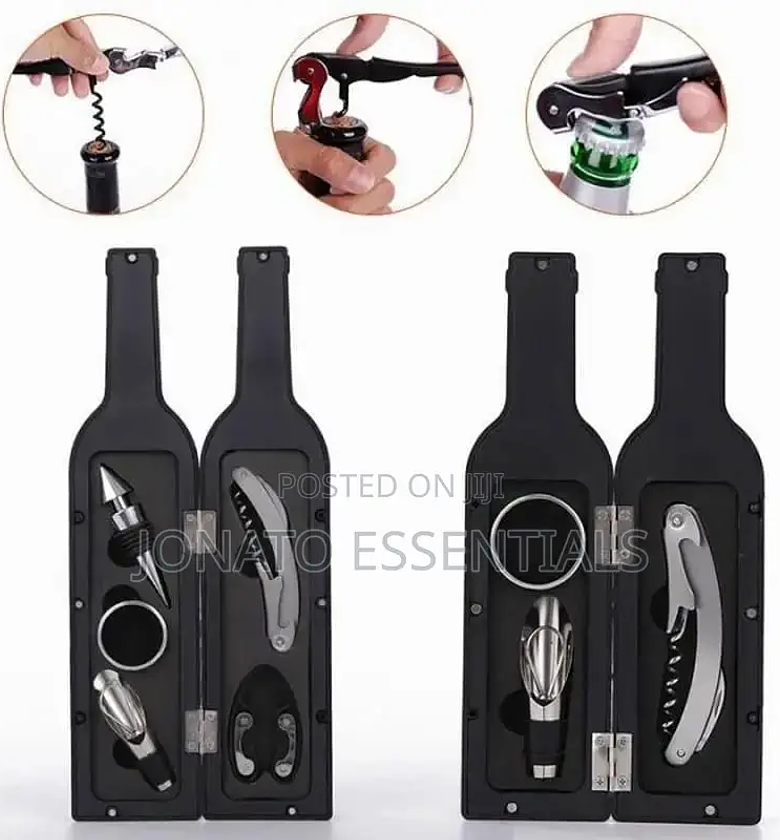 Wine Bottle-Shaped Opener Accessory Set (6-in-1) image