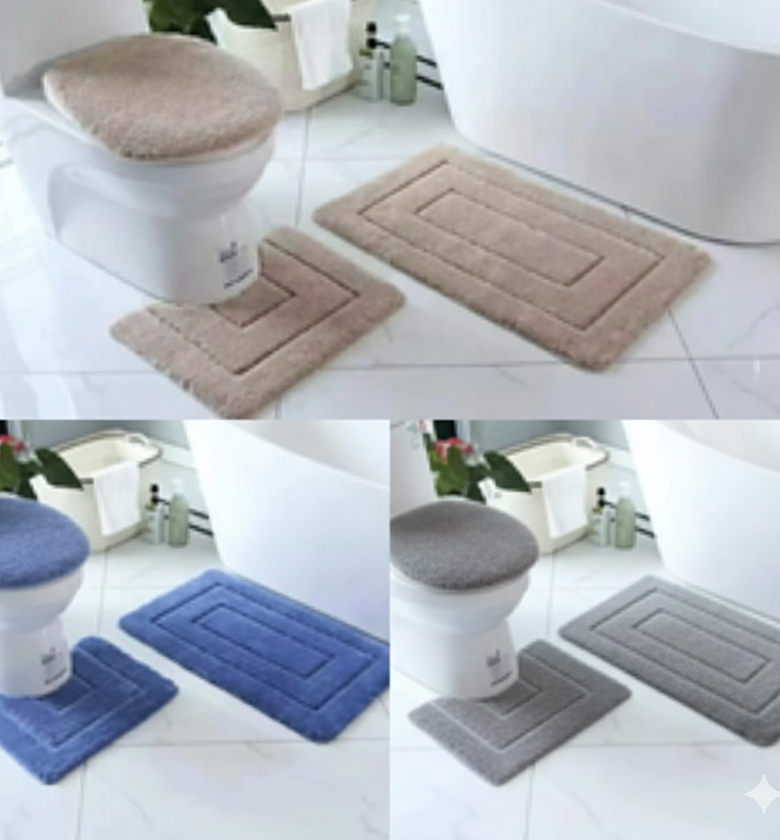 3 Piece Super Absorbent Bathroom Toilet Mat image