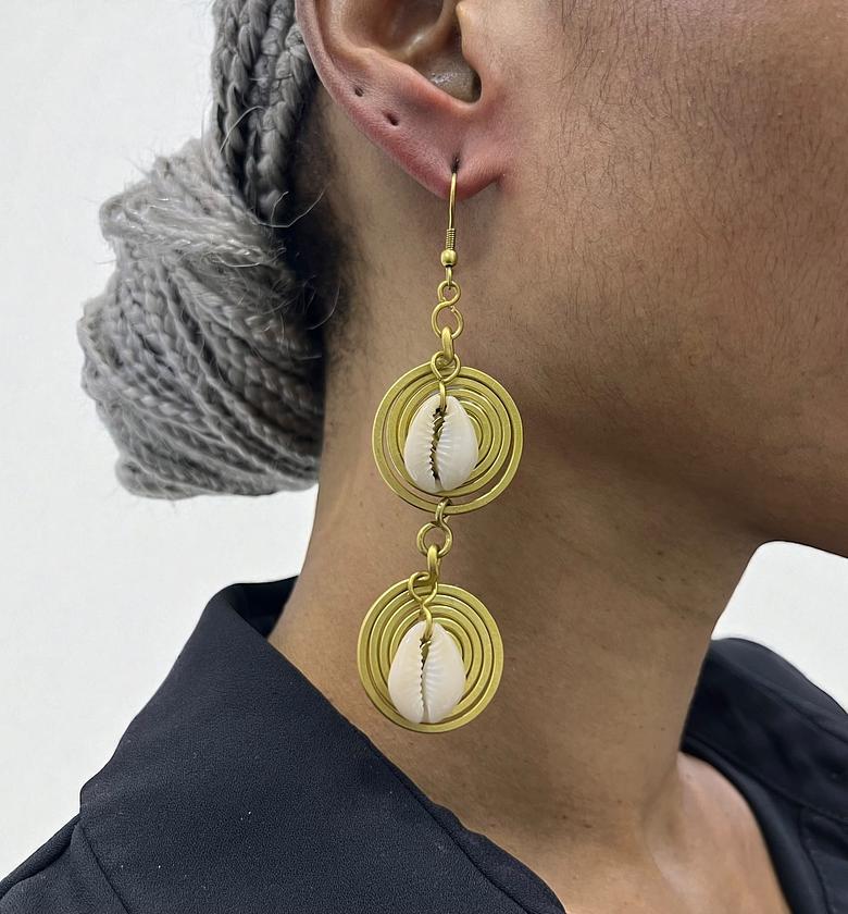 Cowrie Shell Dangle Earrings image