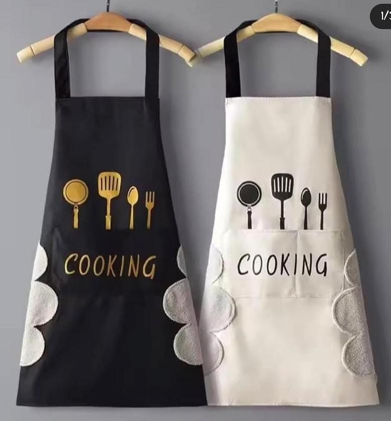 HAND-WIPING kitchen cooking apron//oil-proof. image